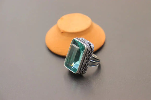 Vintage Aquamarine Gemstone Handmade ring